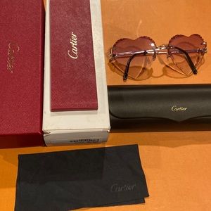 Authentic 100% Cartier custom heart sunglasses with the original black lens as